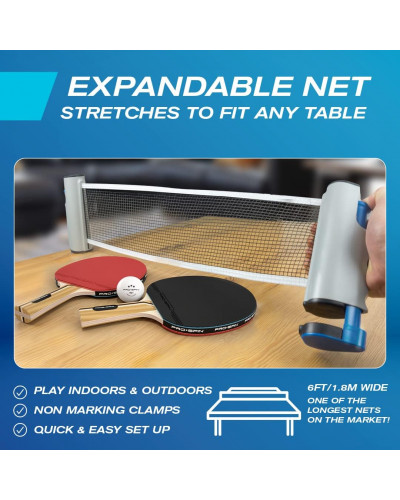 Набір для настільного тенісу з портативною сіткою PRO-SPIN All-in-One Portable Ping Pong Paddles Set Набір для настільного тенісу з портативною сіткою PRO-SPIN All-in-One Portable Ping Pong Paddles Set