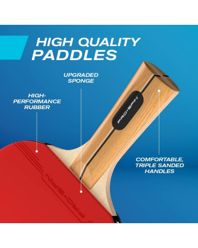 Набір для настільного тенісу з портативною сіткою PRO-SPIN All-in-One Portable Ping Pong Paddles Set Набір для настільного тенісу з портативною сіткою PRO-SPIN All-in-One Portable Ping Pong Paddles Set