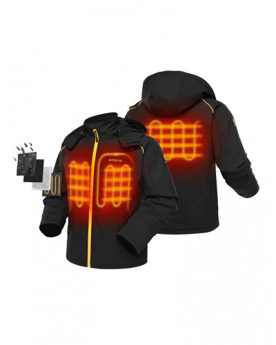 Куртка з електричним підігрівом Ororo Men's Classic Heated Jacket - Black & Gold