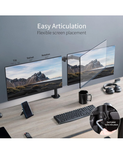 Настільне кріплення для монітора VIVO STAND-V002 13"-30" кронштейн для двох моніторів