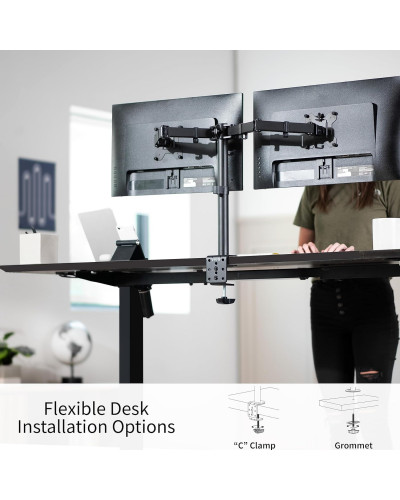 Настільне кріплення для монітора VIVO STAND-V002 13"-30" кронштейн для двох моніторів