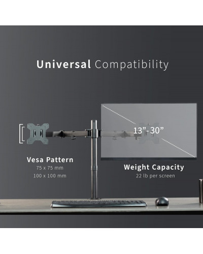 Настільне кріплення для монітора VIVO STAND-V002 13"-30" кронштейн для двох моніторів