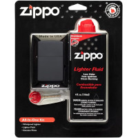 Набір Zippo All-in-One з чорною матовою вітрозахисною запальничкою