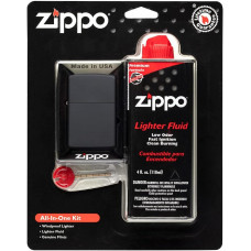 Набір Zippo All-in-One з чорною матовою вітрозахисною запальничкою