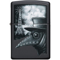 Запальничка Zippo Villain - Black Matte Plague of Disinformation
