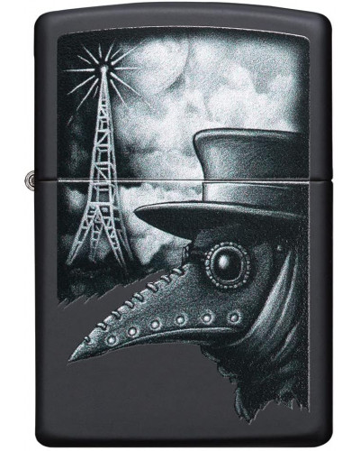 Запальничка Zippo Villain - Black Matte Plague of Disinformation