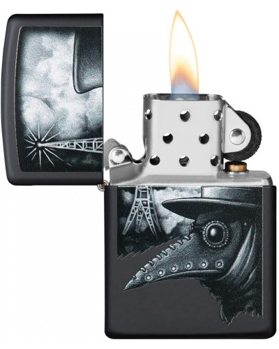 Запальничка Zippo Villain - Black Matte Plague of Disinformation