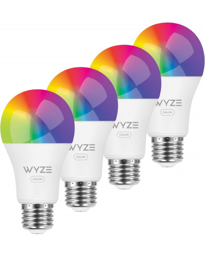Набір розумних лампочок Wyze Bulb Color, 1100 Lumen WiFi RGB and Tunable White A19 Smart Bulb, Works with Alexa and Google Assistant, Four-Pack (4 шт)