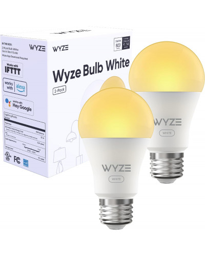 Розумна світлодіодна лампа Wyze Bulb LED Wi-Fi з димуванням і зміною температури світіння, 800 Lumen,9,5Вт