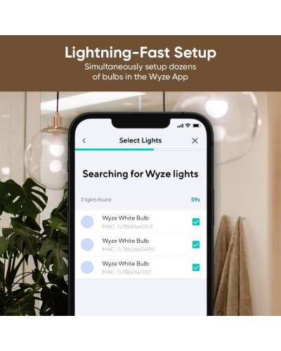 Розумна світлодіодна лампа Wyze Bulb LED Wi-Fi з димуванням і зміною температури світіння, 800 Lumen,9,5Вт