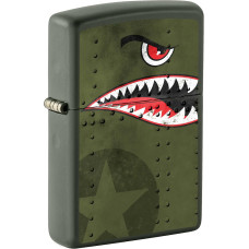 Запальничка Zippo Lighter, Fighter Plane Nose Art (Shark Teeth) - Green Matte (80976)