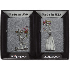 Набір з 2 запальничок Zippo Skeleton Flowers Iron Stone
