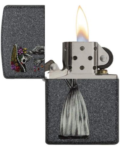 Набір з 2 запальничок Zippo Skeleton Flowers Iron Stone