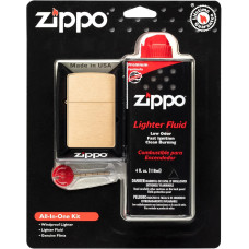 Набір Zippo All-in-One Kit with Brushed Brass Windproof Lighter