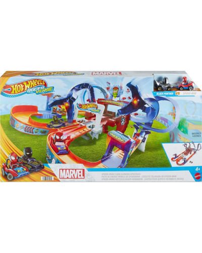 Трек Хот Вілс Людина-Павук проти Чорної Пантери Hot Wheels Marvel Spider-Man Mattel HTM08