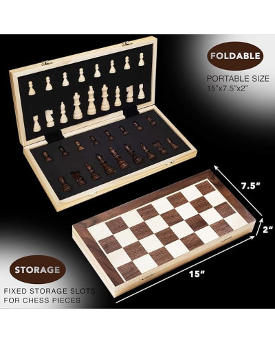 Шаховий набір AMEROUS Magnetic Wooden Chess Set, 38 см