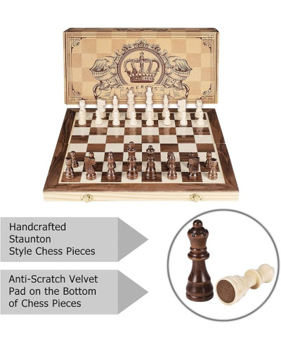 Шаховий набір AMEROUS Magnetic Wooden Chess Set, 38 см