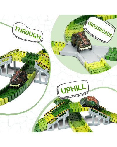 Конструктор Автомобільний трек Динопарк Dinosaur Toys Road Race Track Playset – 252 деталей для захопливої гри