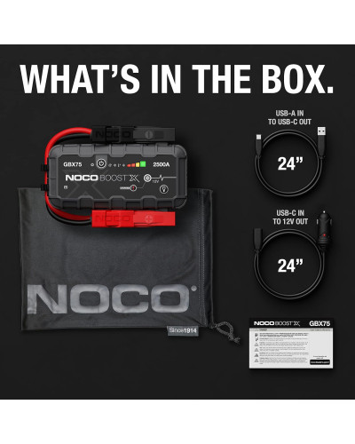 Пусковий зарядний пристрій NOCO GBX75 - 2500А, 74Wh