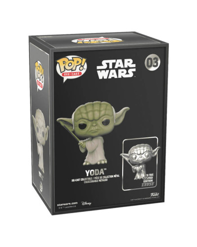 Ігрова фігурка Funko Pop! Металевий Yoda зі світловим мечем (Die-Cast) - Йода (85192)