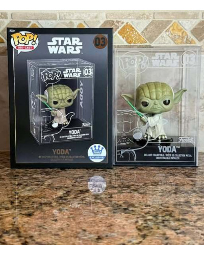 Ігрова фігурка Funko Pop! Металевий Yoda зі світловим мечем (Die-Cast) - Йода (85192)