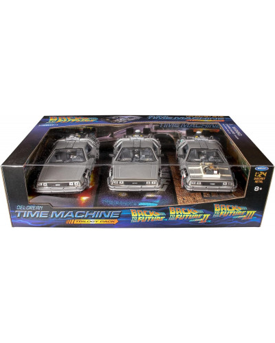 Колекційна машина Welly DeLorean із трилогії "Назад у майбутнє", набір із 3 штук