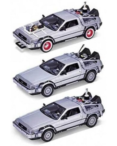 Колекційна машина Welly DeLorean із трилогії "Назад у майбутнє", набір із 3 штук