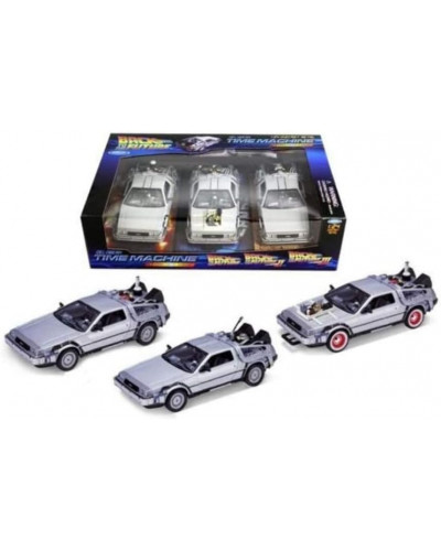 Колекційна машина Welly DeLorean із трилогії "Назад у майбутнє", набір із 3 штук